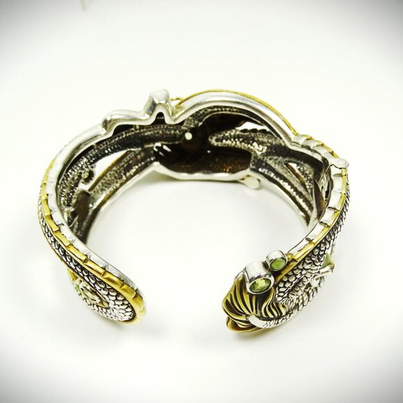 ECHO of the DREAMER Sterling Silver Bronze FW Pearls & Peridot Cuff Bracelet - Picture 9 of 12